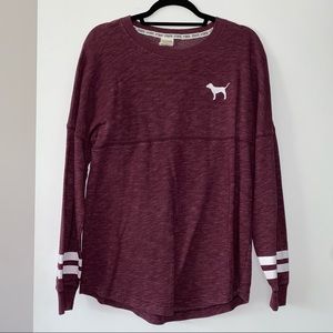 Victoria’s Secret PINK Burgundy Varsity Crew Spirit Jersey
